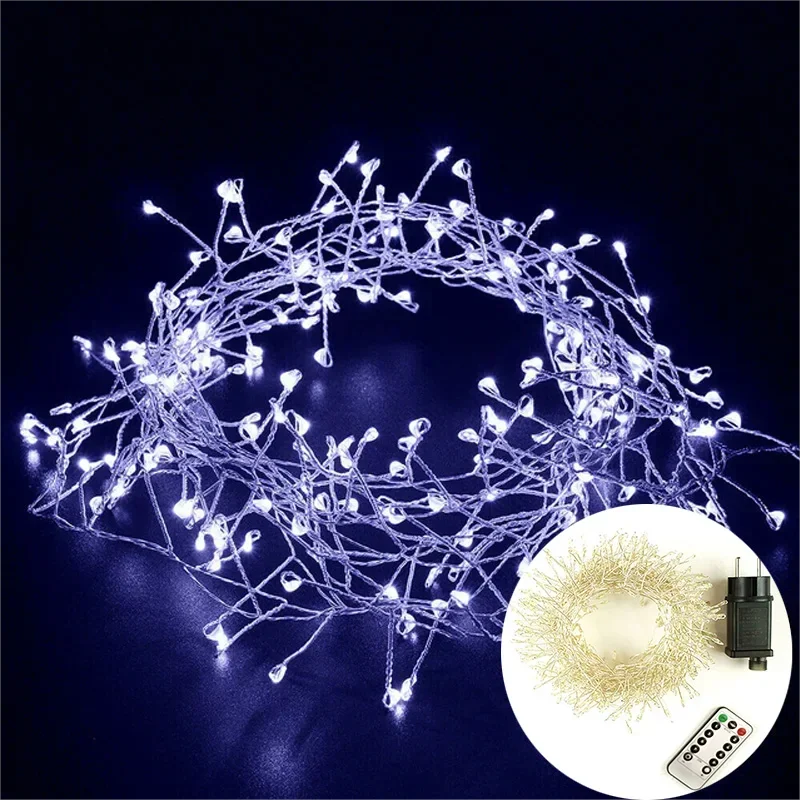 Cluster LED-Lichtslang Lumistra | Warmwit & Koudwit | 36 m Zilverdraad | Waterdicht IP44 | Voor Kerst, Bruiloft & Feest