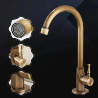 GoldenSwan Kraan – Antieke Zwanenhals Waterkraan van Messing voor de Keuken