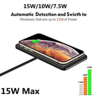 Voltigo Draadloos Oplaadpad | 15W Snellader | Antislip & Ultra-Dun | Compatibel met iPhone & Samsung