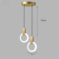 Moderne LED hanglamp met gouden ring