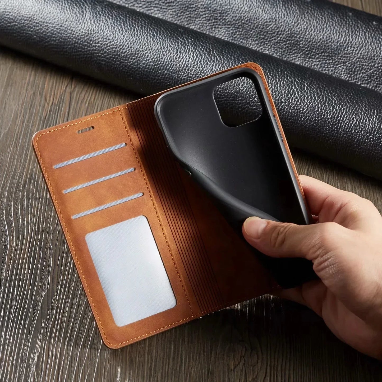Magnetische Leren iPhone Hoes – Stijlvolle Bescherming met Kwaliteit