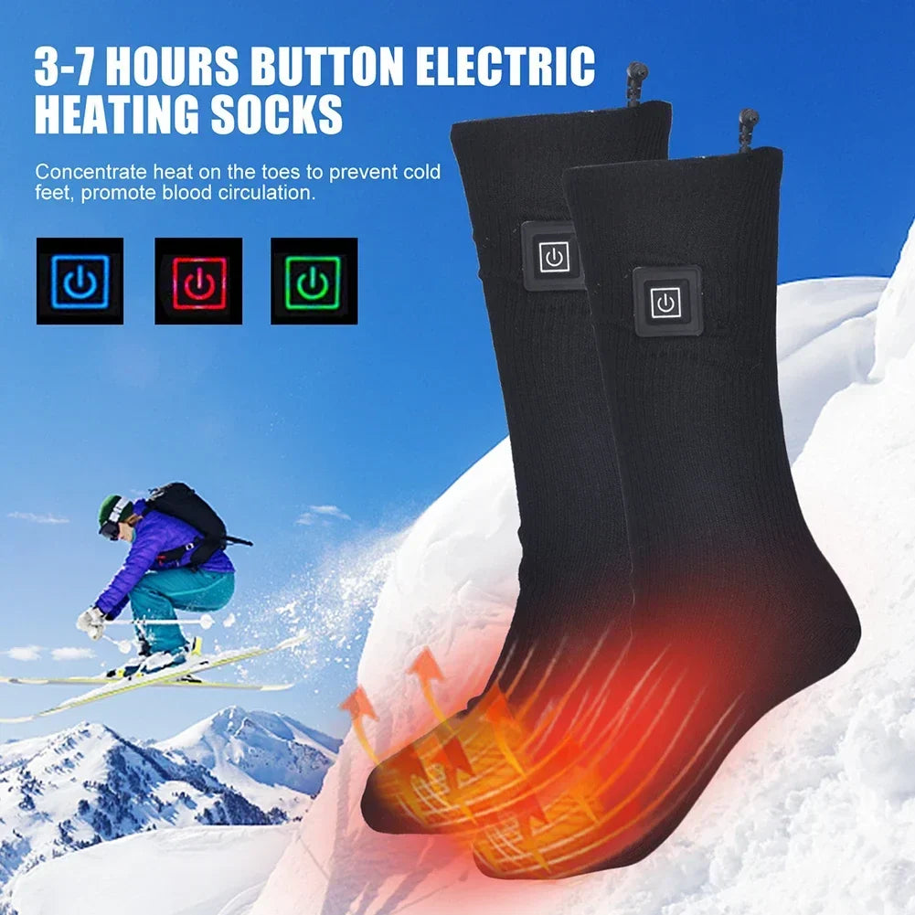Elektrische Verwarmde Sokken | USB Verwarmde Sokken voor Vrouwen & Mannen | 3 Warmte-niveaus | Ideaal voor Skiën, Fietsen & Buitenactiviteiten | ThermaStep