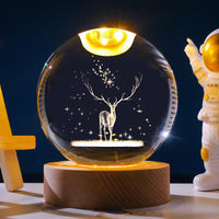 Astranova Galaxy Nachtlicht | LED Kristallbol met Melkweg-ontwerp | Warmwit Licht | Creatief Cadeau voor Kinderen & Volwassenen