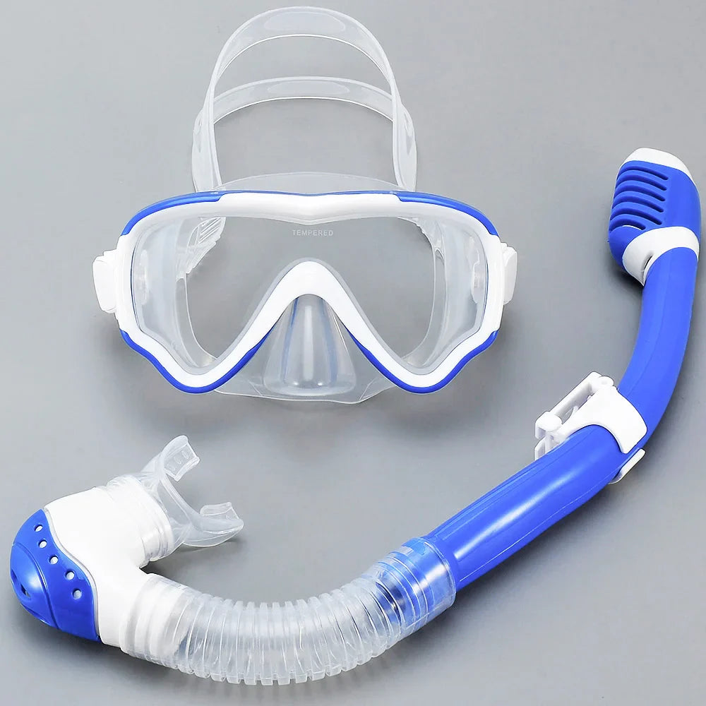 AquaJuni Kinder Duikmasker met Snorkel | Antifog & Lekvrij | Gehard Glas & Silicoon | Voor Jongens & Meisjes 7–15 Jaar