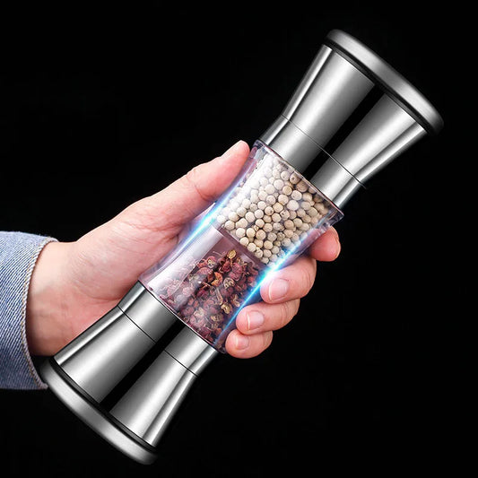 Macina spezie 2-in-1 SPICURA DuoMill | Dubbele roestvrijstalen molen voor zout en peper | Handmatig en Stijlvol