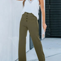 LuxeFit Chic Hoge Taille Casual Broek | Moeiteloos stijlvolle losse broek met elastische tailleband en functionele zakken voor ultiem comfort en veelzijdigheid in streetwear.