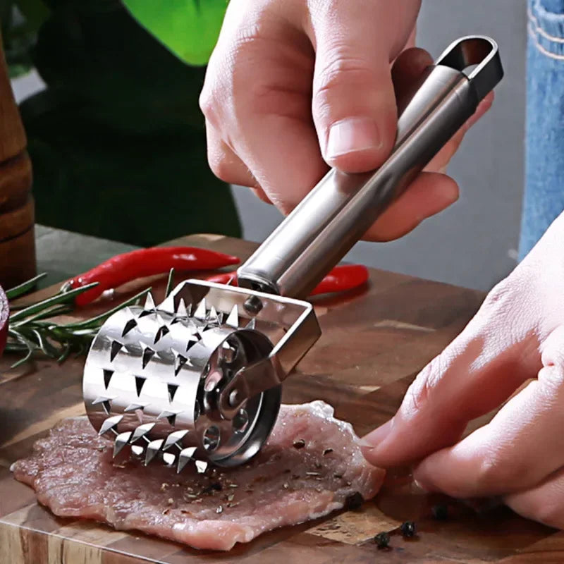 SteelTender Vleeshamer | RVS Vleesverzachter met Klopkop | Voor Steak, Schnitzel & Varkensvlees | 18 cm
