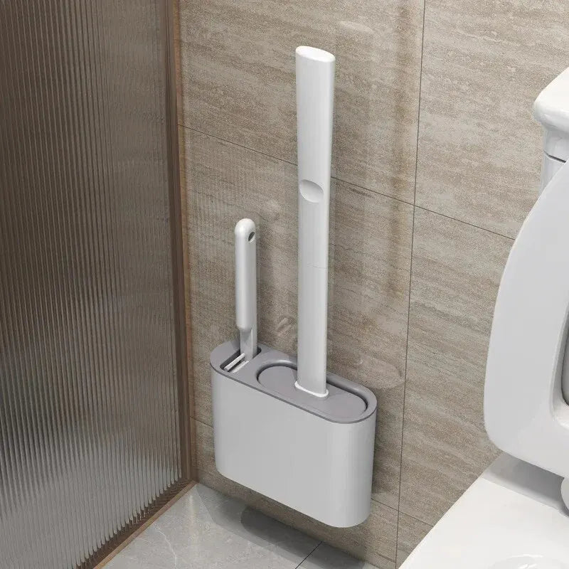 Toiletborstel HygieBrush DuoClean | 2-in-1 Siliconen WC-borstelset met wandhouder | Antibacterieel & ruimtebesparend