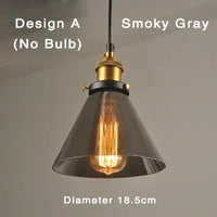 Industriële retro hanglamp met glas – Rookglas lampenkap