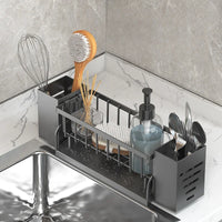 Ordinaqua Spoelbak Organizer Rek | Zelfafwaterend | Houder voor Spons, Zeep & Doek | Uittrekbaar & Hygiënisch | ABS-Kunststof