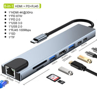 Thunderbolt 3 USB-C Hub met HDMI, PD, SD/TF voor MacBook Air M1 en iPad Pro
