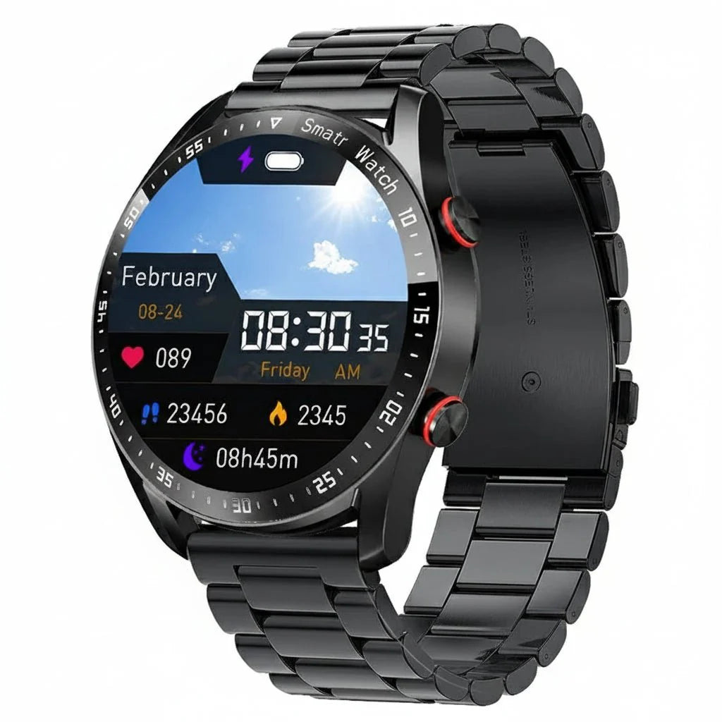 CARDIOTRON – Premium Heren-Smartwatch met ECG+PPG & Belfunctie