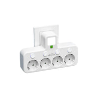 Meervoudige stekkerdoos VOLTRIQ ProLine | 3–4 aansluitingen + 2× USB & 1× Type-C | 2500 W | Overspanningsbeveiliging & controle schakelaar