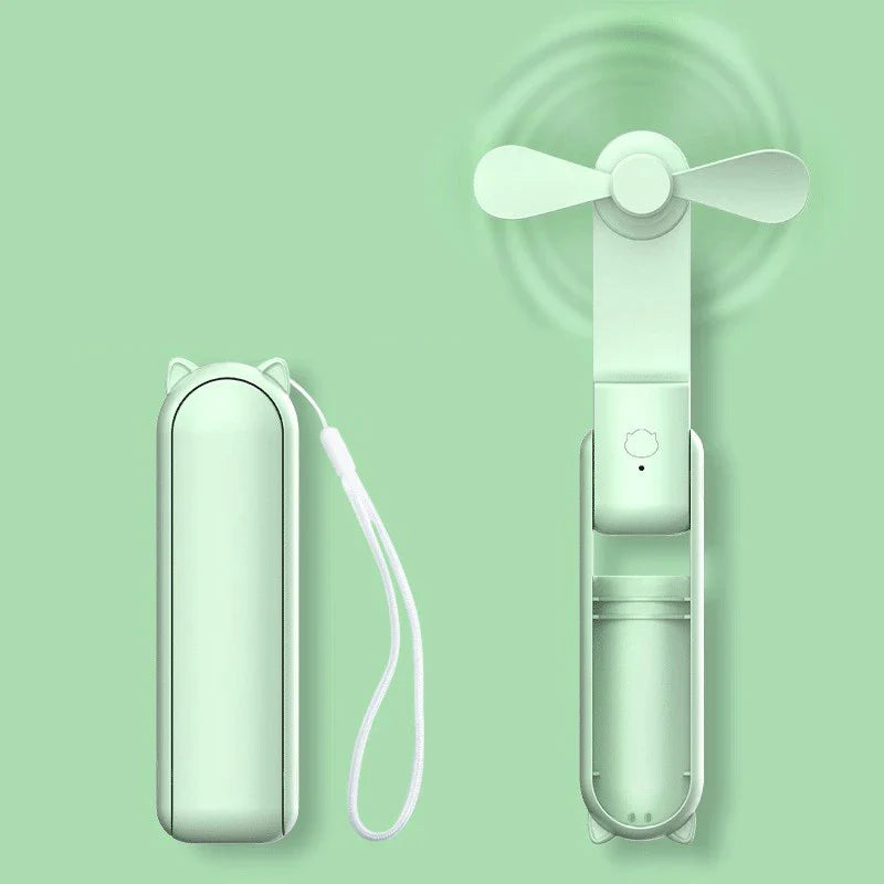 Mini Handventilator Breezella | USB Oplaadbaar | 3 Snelheden | Vouwbaar & Powerbank-Functie | 2000 mAh Accu