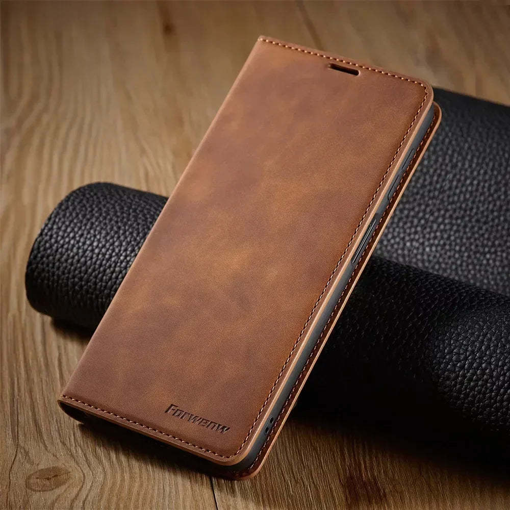 Brehn Samsung Hoes: Magnetische Leren Tas voor Stijlvolle Bescherming