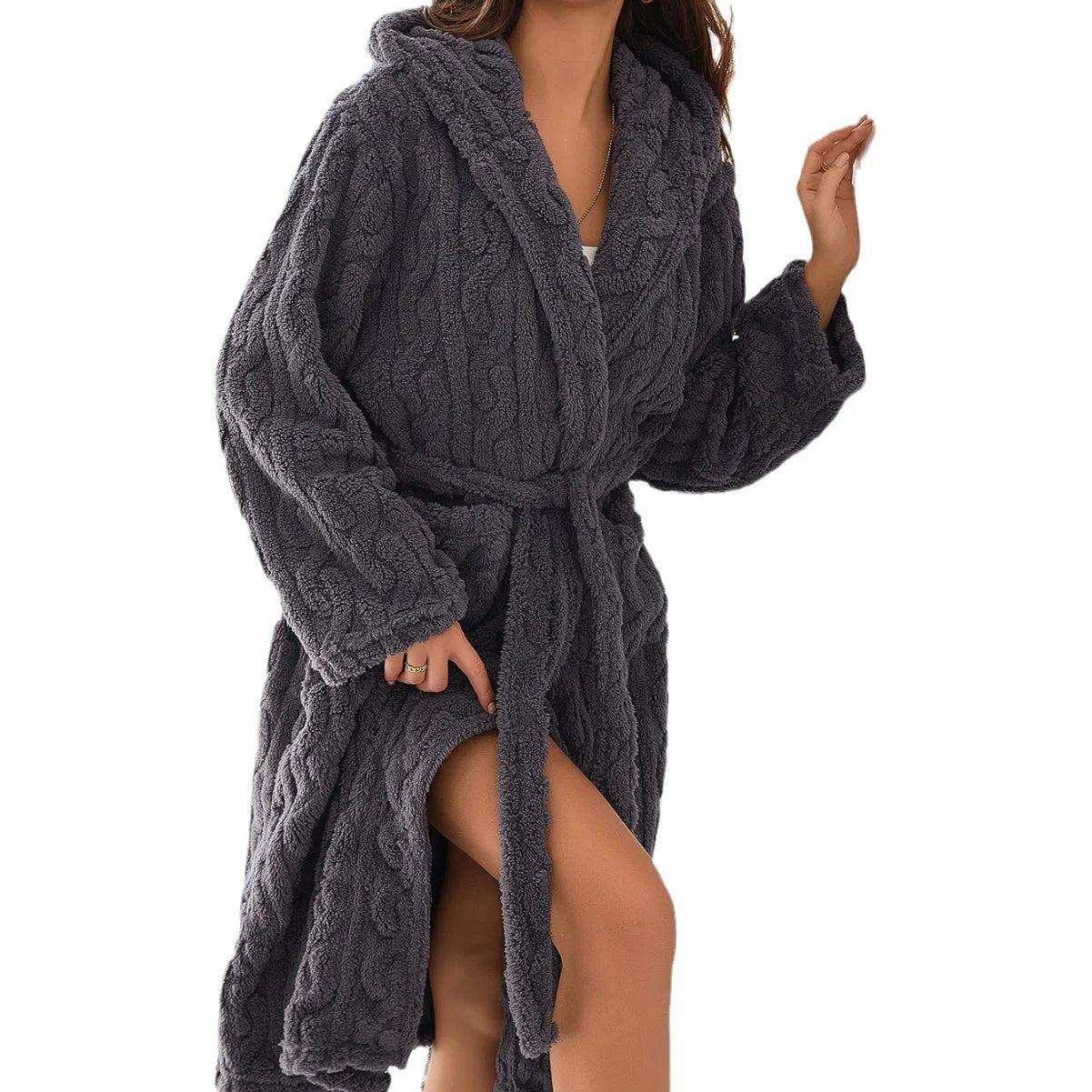 CozyHood – Badjas met capuchon van koraalfleece