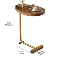 Nirethia - C-Vormige Mobiele Bijzettafel Ideaal voor Bank of Bed