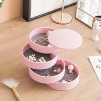Velvira Sieradenbox draaibaar | 5 Etages met deksel | Stofdicht & Compact | Voor sieraden, haaraccessoires & make-up
