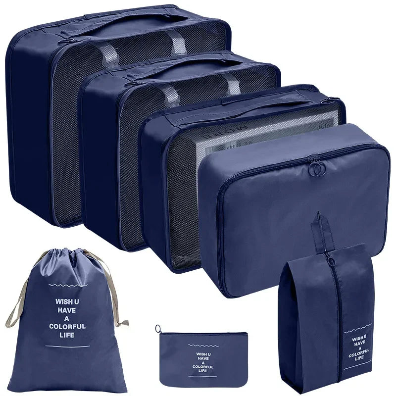 PackWunder Reisorganizer Set 7/8/9/10-delig | Opvouwbare Koffer-organizer | Voor kleding, schoenen & accessoires