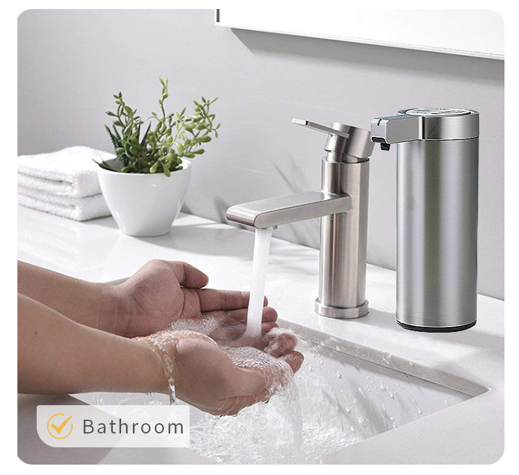 LuminaSteel Roestvrijstalen Contactloze Zeepdispenser In Moderne Badkamers