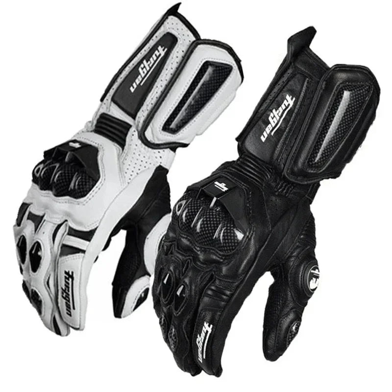 Motorrijhandschoenen RidePro Carbon | Wind- & Waterdicht | Touchscreen-geschikt | Echte Lederen Beschermers | Voor Zomer & Winter