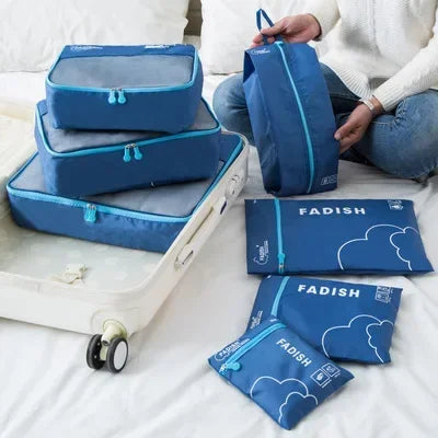 Packavio Reisorganizer Set 7-delig | Koffer-tassen voor kleding & schoenen | Ruimtebesparend & Waterafstotend
