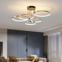 Moderne LED-lamp met ringen – plafondlamp in geometrische vorm