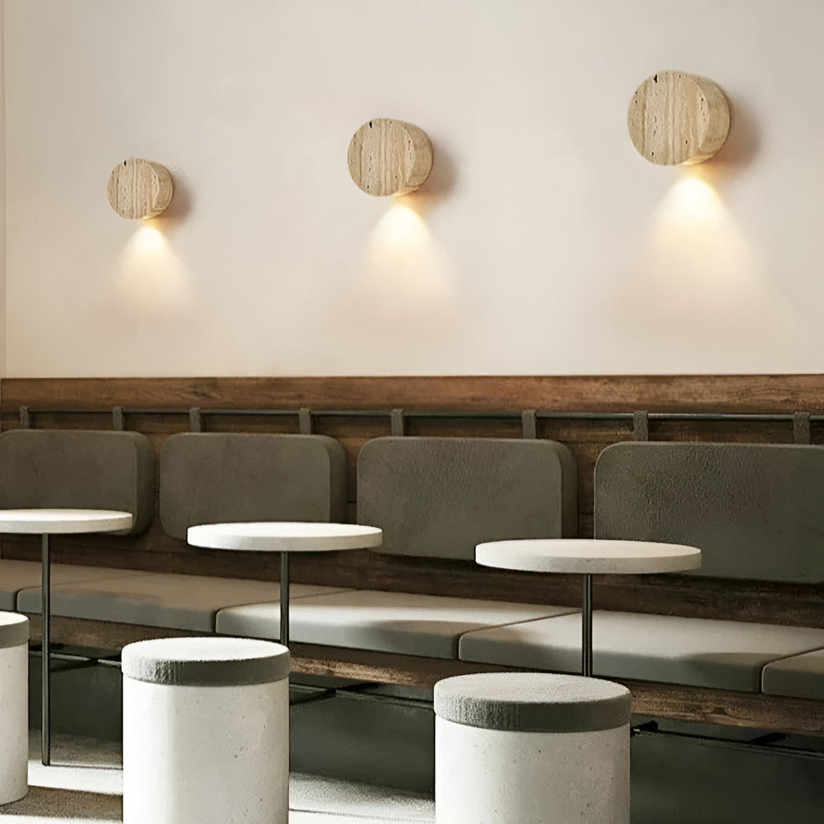 Japanse Wabi Sabi Natuurlijke Travertijn Steen Wandlamp