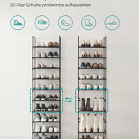 Schoenenkast van metaal | Smalle schoenenrek | Ruimtebesparende schoenenopslag | StahlLine