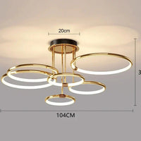 Moderne LED-lamp met ringen – plafondlamp in geometrische vorm