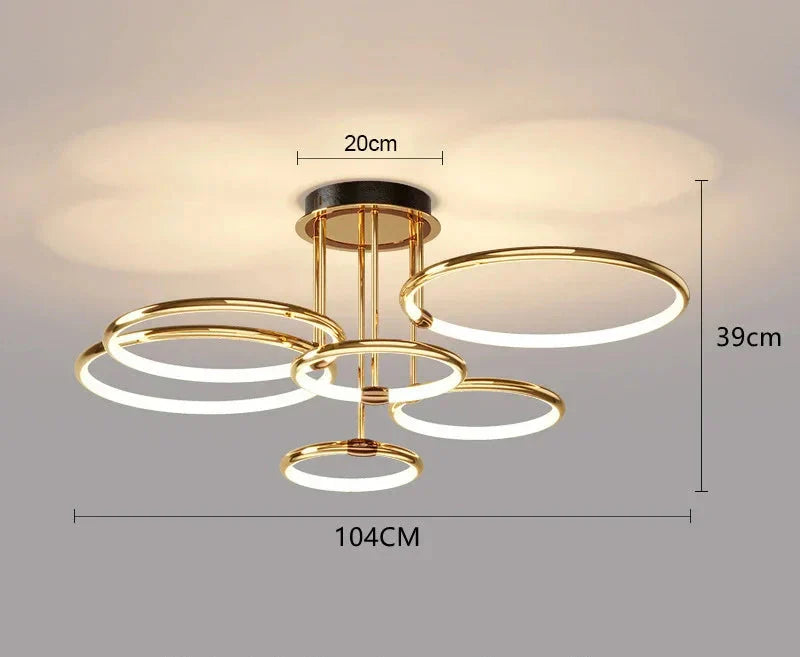 Moderne LED-lamp met ringen – plafondlamp in geometrische vorm