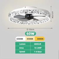 Avelion - Ronde Plafondventilator Met LED Lamp En Afstandsbediening
