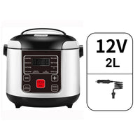 CulinaryElegance Luxe Mini Rijstkoker | Veelzijdige 12V/24V voedselstomer voor soepen, pap en maaltijden onderweg, perfect voor gebruik in auto en vrachtwagen met een capaciteit van 1L/2L.