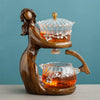 TeaLux Artisan Theepot Set | Elegante automatische theeset met hittebestendig glas en stijlvolle houder voor de perfecte brouwervaring