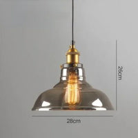 Industriële retro hanglamp met glas – Rookglas lampenkap