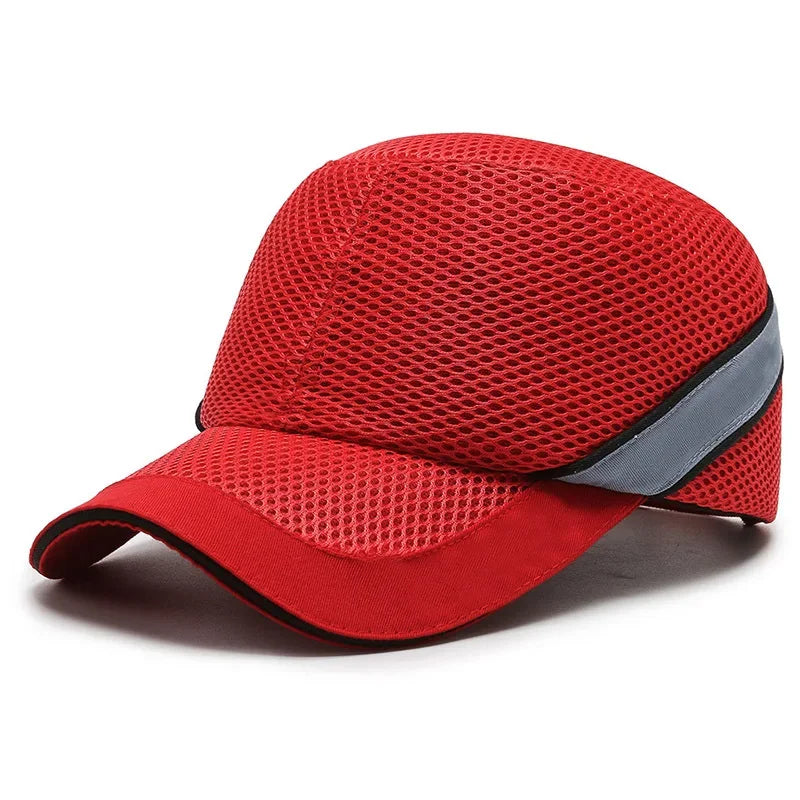 Rode Veiligheidsbumpcap - Helm met harde ABS binnenkern voor hoofdbeveiliging thuis, op het werk en in de fabriek