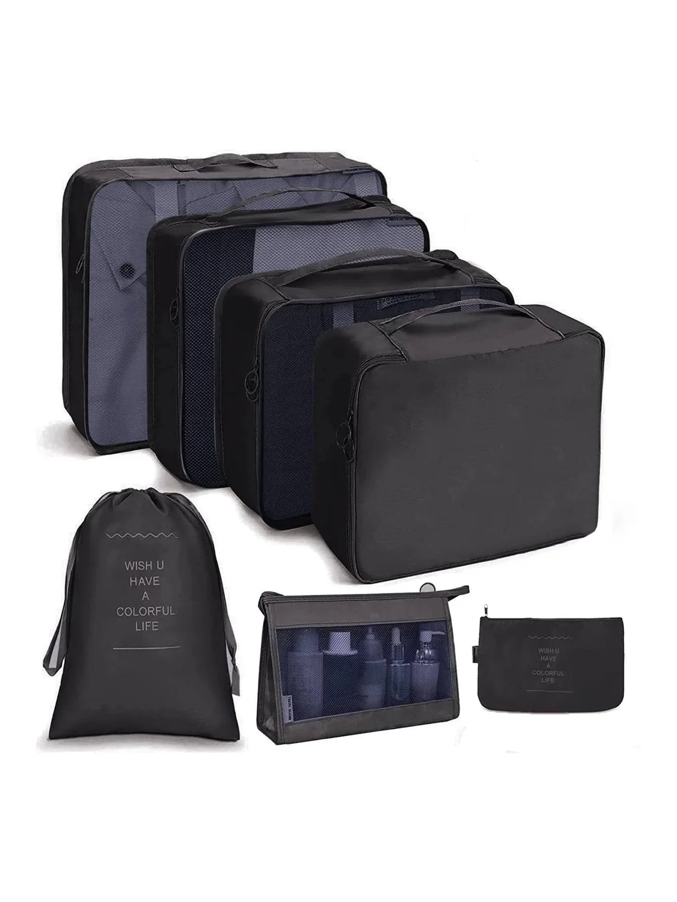 PackWunder Reisorganizer Set 7/8/9/10-delig | Opvouwbare Koffer-organizer | Voor kleding, schoenen & accessoires