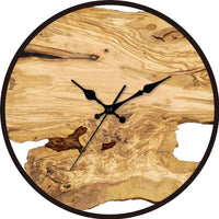 Geruisloze wandklok van acryl en hout