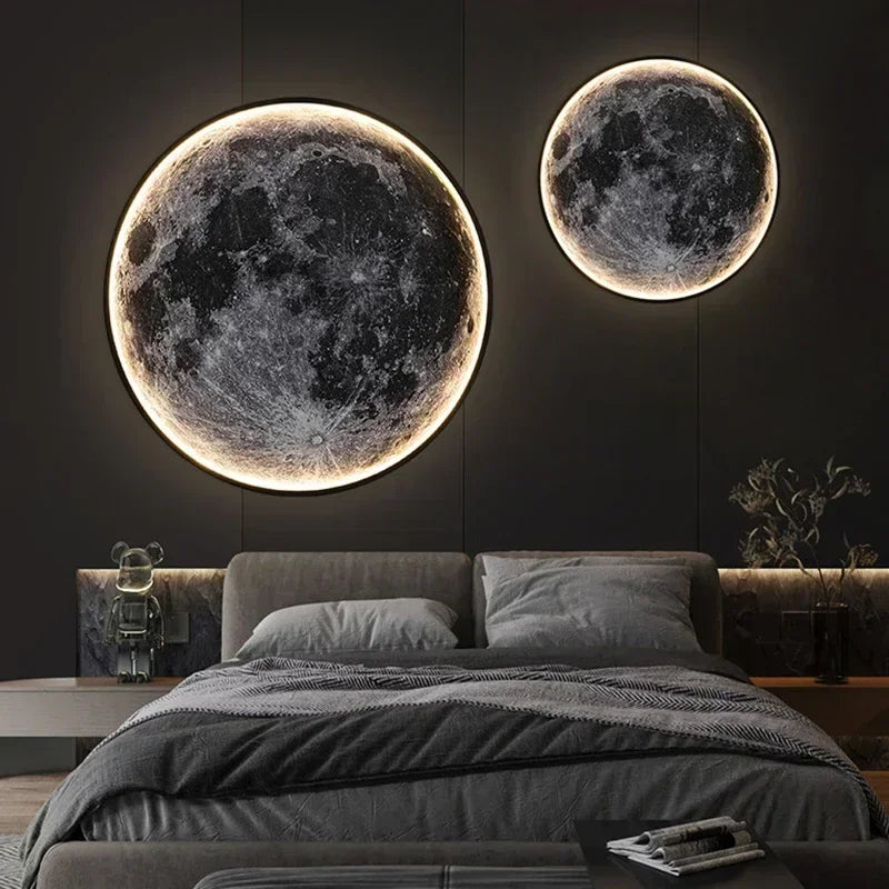 Decoratieve LED wandlamp in de vorm van een maan