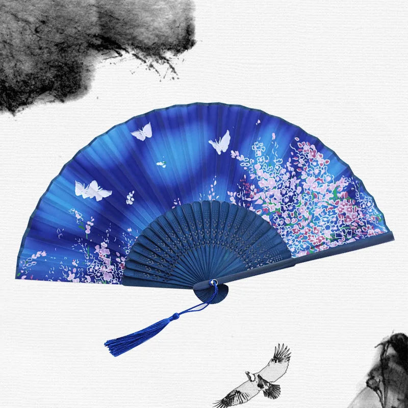 Traditionele Japanse Stijl Bloemen Handventilator