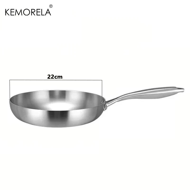 Skanto | Professionele Kookpan - 304 RVS, 2MM dik 5-laags Stalen pan & Kookpan