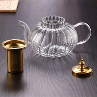 Glazen Theepot met Infuser en Deksel voor Losse Thee