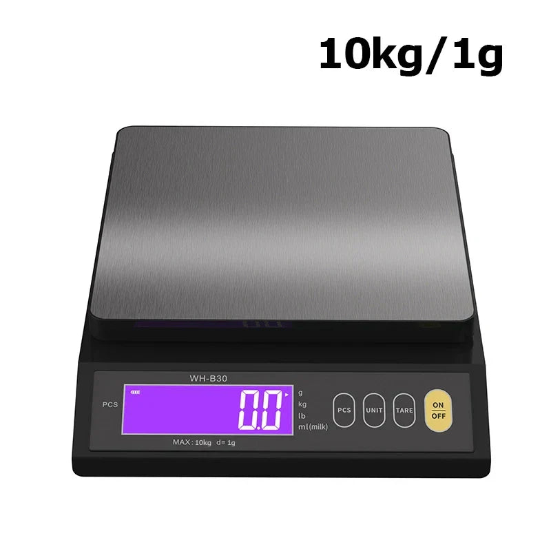 Skanto | 5 kg/0,1 g en 10 kg/1 g digitale elektronische keukenweegschaal, LCD-scherm, volledig waterdicht roestvrijstalen gereedschap voor bakken