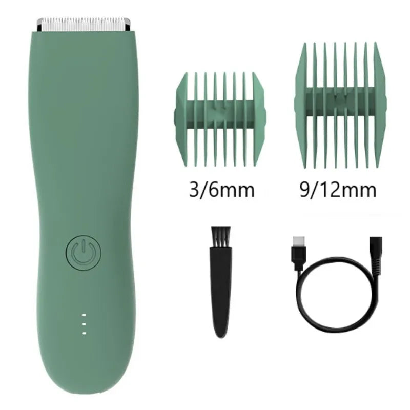GroomLux Elite Lichaamshaar Trimmer | Precisie elektrische scheermes met vervangbare keramische messen voor een soepele, waterdichte verzorgingservaring.