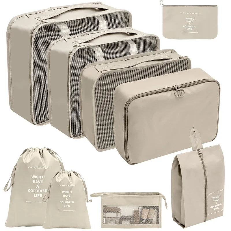 PackWunder Reisorganizer Set 7/8/9/10-delig | Opvouwbare Koffer-organizer | Voor kleding, schoenen & accessoires