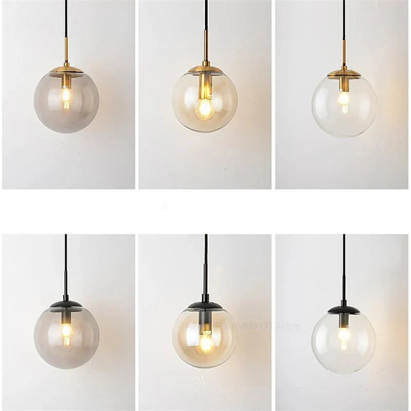 GlacioGlow Retro Glazen Bolarmatuur | Elegant postmodern bedlampje voor warme sfeerverlichting