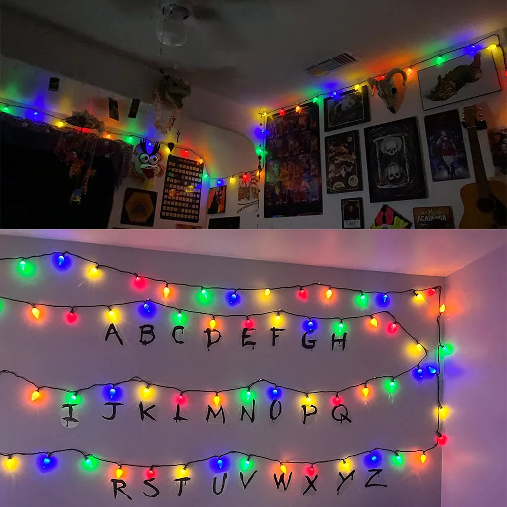 LumiBerry LED Kerstlichtjes C7 | Vintage Aardbei-Design | Afstandsbediening & Timer | Binnen & Buiten
