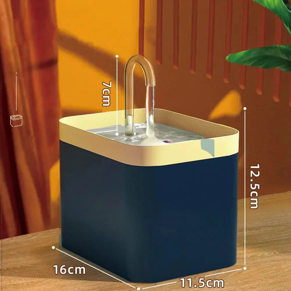 Ultra-stille huisdieren waterfontein met intelligente filtratie - 1,5 l roestvrij staal