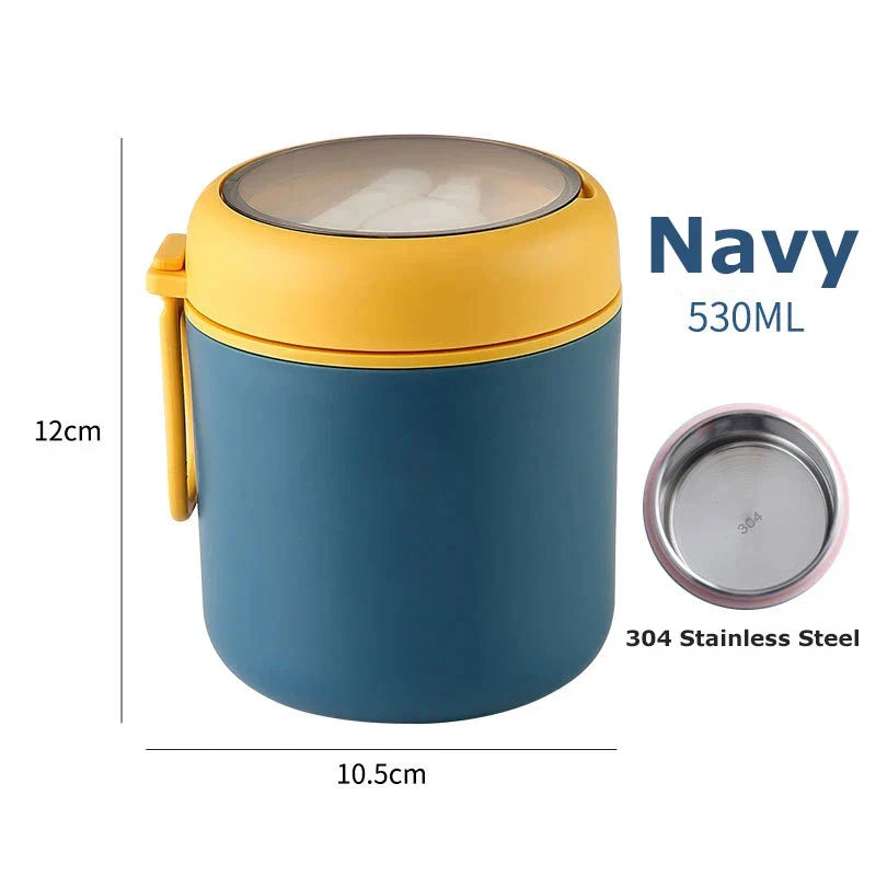 ThermoMea thermobekers RVS | 530 ml / 710 ml | Geïsoleerde soep- en lunchbeker | Lekvrij en duurzaam