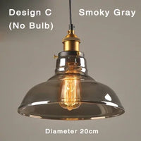 Industriële retro hanglamp met glas – Rookglas lampenkap
